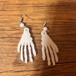 Chic White Hand-Shaped Earrings